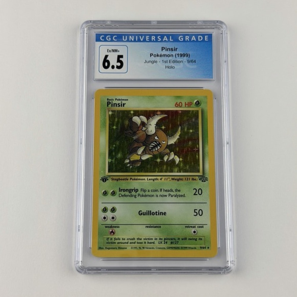 Pinsir Holo 1st Edition 9/64 CGC 6.5 Blue Label TCG 1999 Pokemon Jungle Vintage